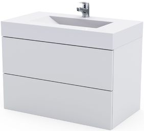 Бял шкаф за баня от ПВЦ водоустойчив Verona 80 W